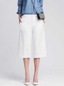 banana republic white culottes