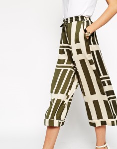 closeup green asos culottes