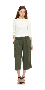 joe fresh khaki culottes