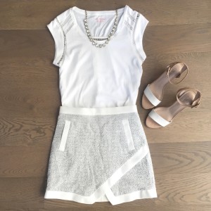 banana republic skirt zara sandals outfit