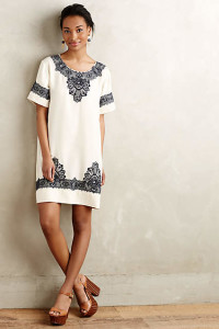 anthropologie embrodered dress