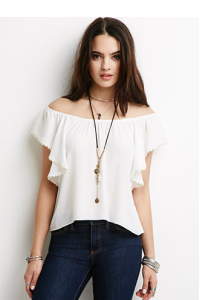 forever21 butterfly wing off the shoulder top