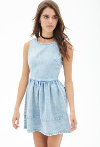 forever 21 stone washed denim dress