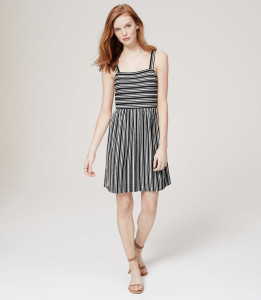 loft striped flare dress