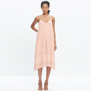 madewell silk coral cami dress