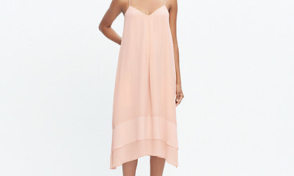 madewell silk coral cami dress