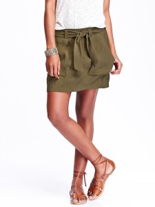 old navy green belt skirt