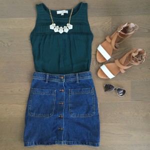 Loft Fringe Tank zara aline skirt outfit