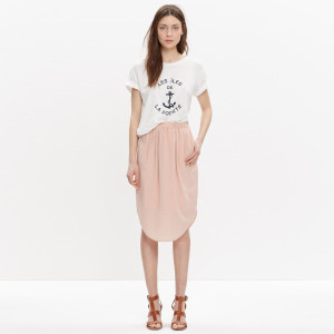 madewell silk skirt