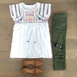 Chicwish embroidered top green pants outfit