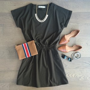 choies army green dress old navy clutch outfit