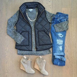 jcrew factory vest outfit