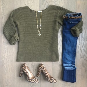 leopard and olive outfit