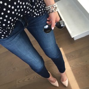 loft polka dot top outfit