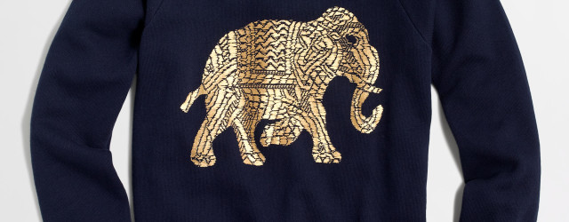 jcrew factory metallic elephant sweatshirt